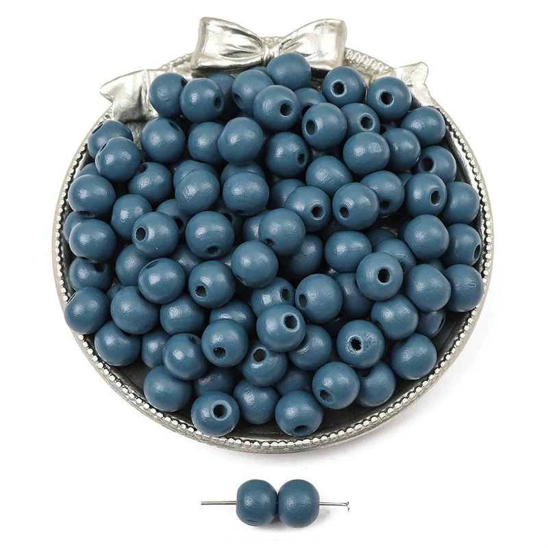 Wooden Round Beads Retro Style Spray Painted Handmade Diy Jewelry Accessories For Bracelet And Mobile Phone Chain - Image 31