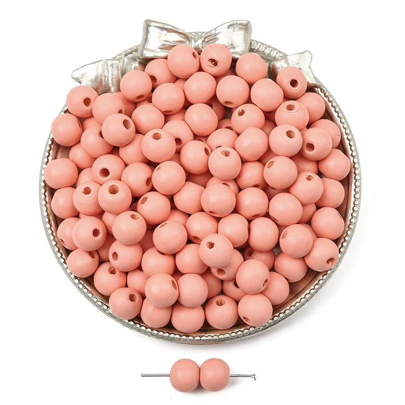 Wooden Round Beads Retro Style Spray Painted Handmade Diy Jewelry Accessories For Bracelet And Mobile Phone Chain - Image 33