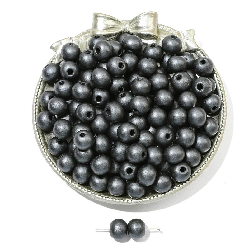 Wooden Round Beads Retro Style Spray Painted Handmade Diy Jewelry Accessories For Bracelet And Mobile Phone Chain - Image 34