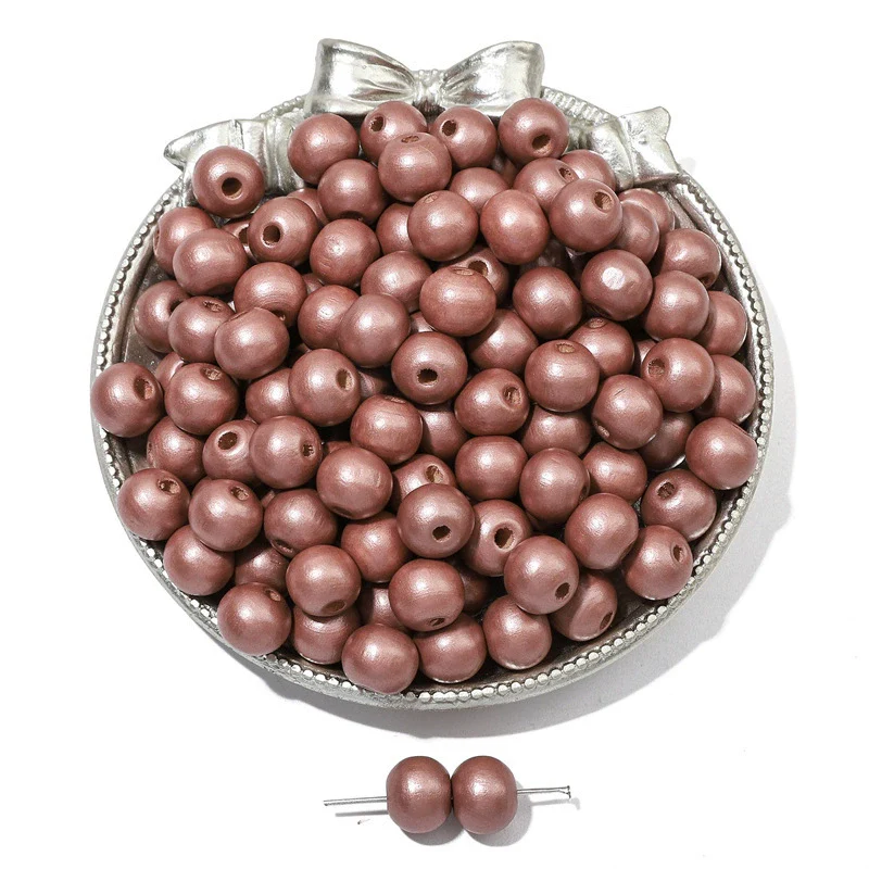 Wooden Round Beads Retro Style Spray Painted Handmade Diy Jewelry Accessories For Bracelet And Mobile Phone Chain - Image 35