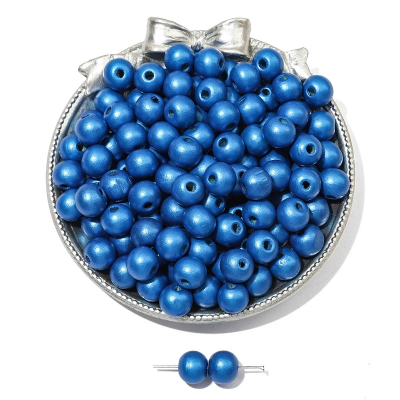 Wooden Round Beads Retro Style Spray Painted Handmade Diy Jewelry Accessories For Bracelet And Mobile Phone Chain - Image 36