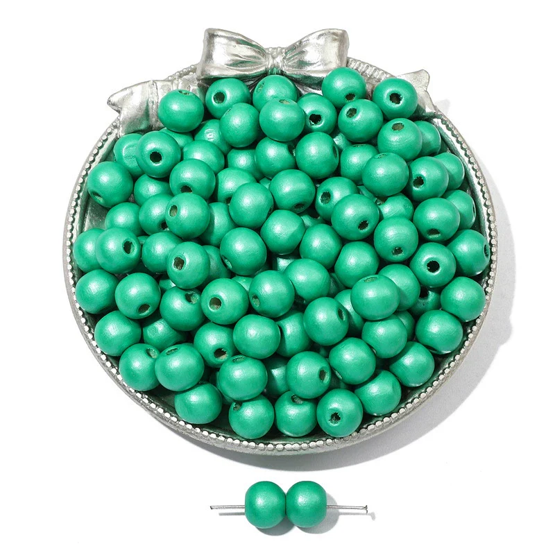 Wooden Round Beads Retro Style Spray Painted Handmade Diy Jewelry Accessories For Bracelet And Mobile Phone Chain - Image 37