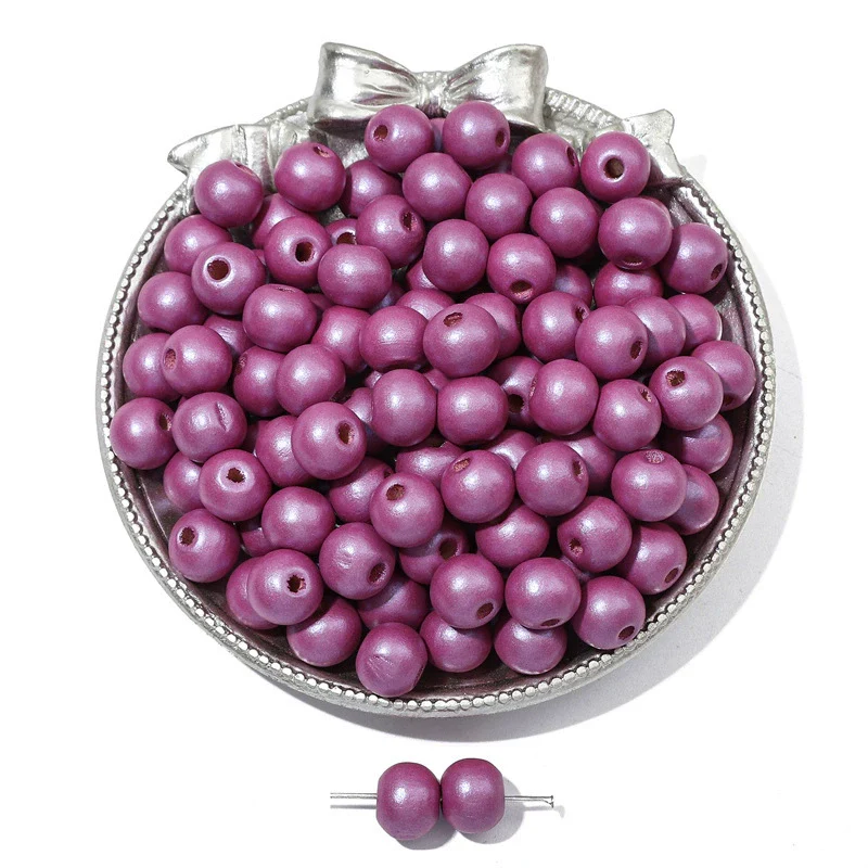 Wooden Round Beads Retro Style Spray Painted Handmade Diy Jewelry Accessories For Bracelet And Mobile Phone Chain - Image 38