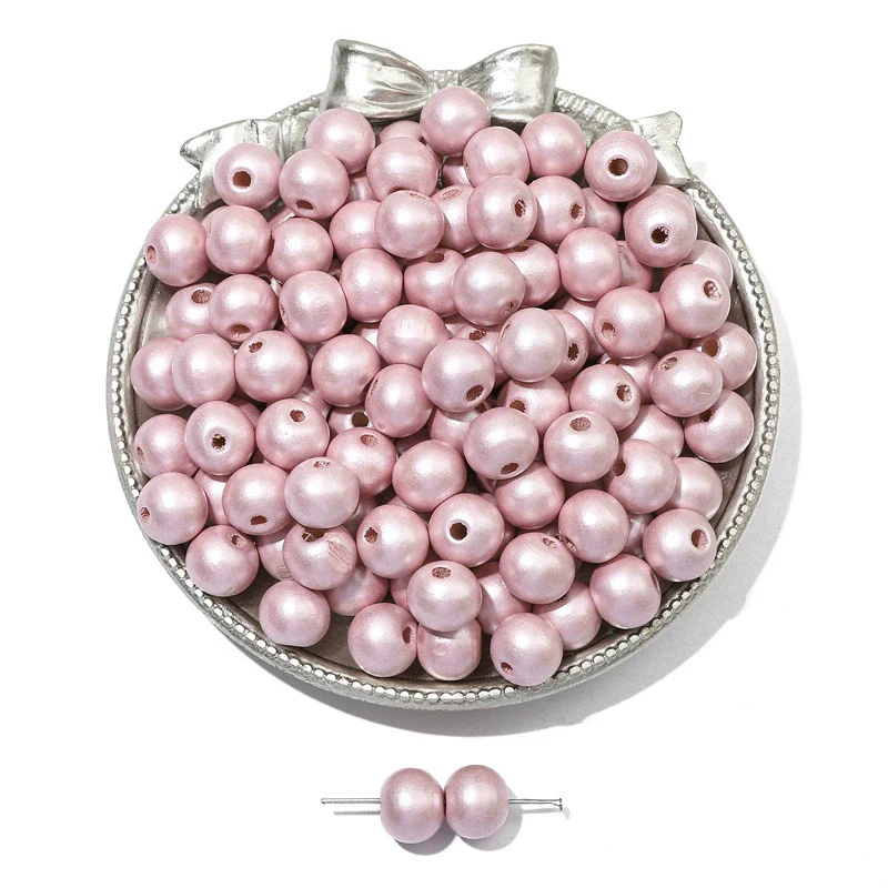 Wooden Round Beads Retro Style Spray Painted Handmade Diy Jewelry Accessories For Bracelet And Mobile Phone Chain - Image 39