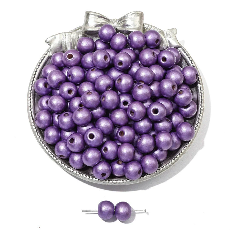 Wooden Round Beads Retro Style Spray Painted Handmade Diy Jewelry Accessories For Bracelet And Mobile Phone Chain - Image 40