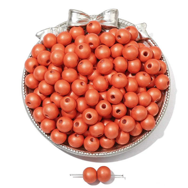 Wooden Round Beads Retro Style Spray Painted Handmade Diy Jewelry Accessories For Bracelet And Mobile Phone Chain - Image 41