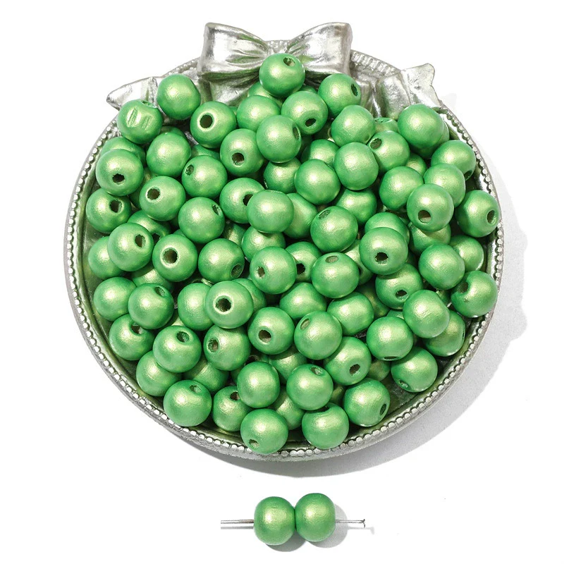 Wooden Round Beads Retro Style Spray Painted Handmade Diy Jewelry Accessories For Bracelet And Mobile Phone Chain - Image 42