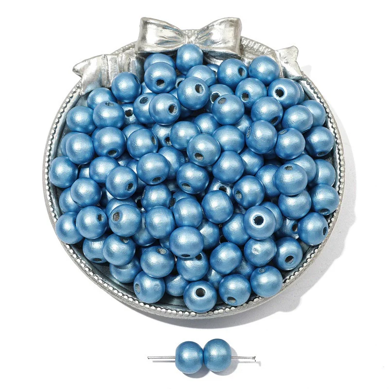 Wooden Round Beads Retro Style Spray Painted Handmade Diy Jewelry Accessories For Bracelet And Mobile Phone Chain - Image 43