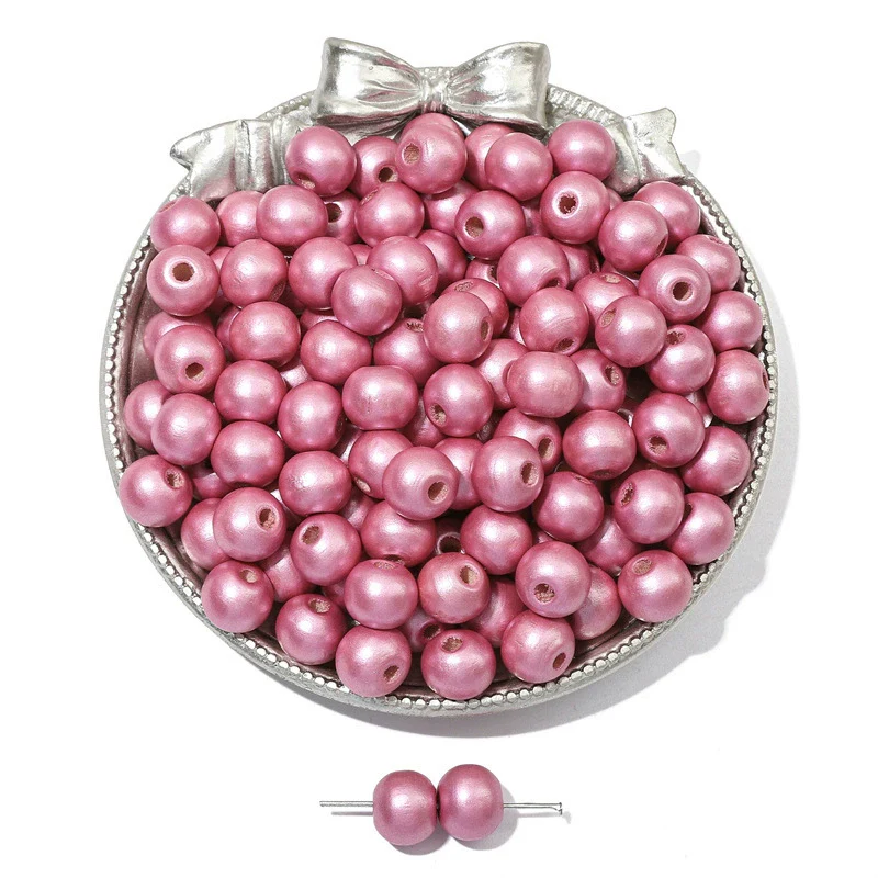 Wooden Round Beads Retro Style Spray Painted Handmade Diy Jewelry Accessories For Bracelet And Mobile Phone Chain - Image 46