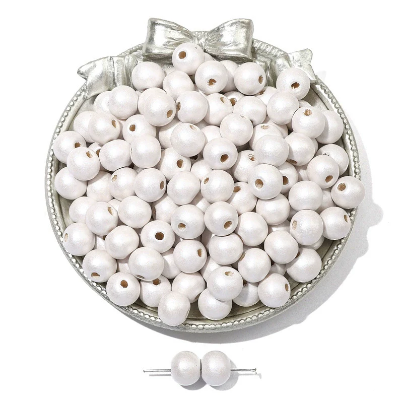 Wooden Round Beads Retro Style Spray Painted Handmade Diy Jewelry Accessories For Bracelet And Mobile Phone Chain - Image 47