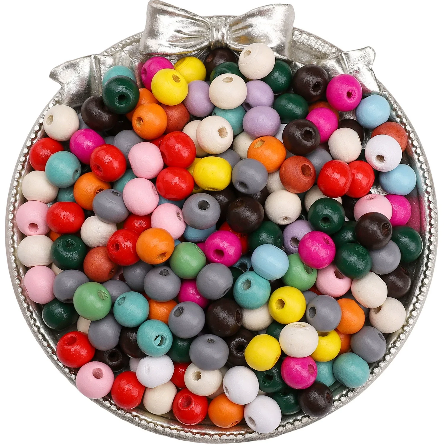 Wooden Round Beads Retro Style Spray Painted Handmade Diy Jewelry Accessories For Bracelet And Mobile Phone Chain - Image 6