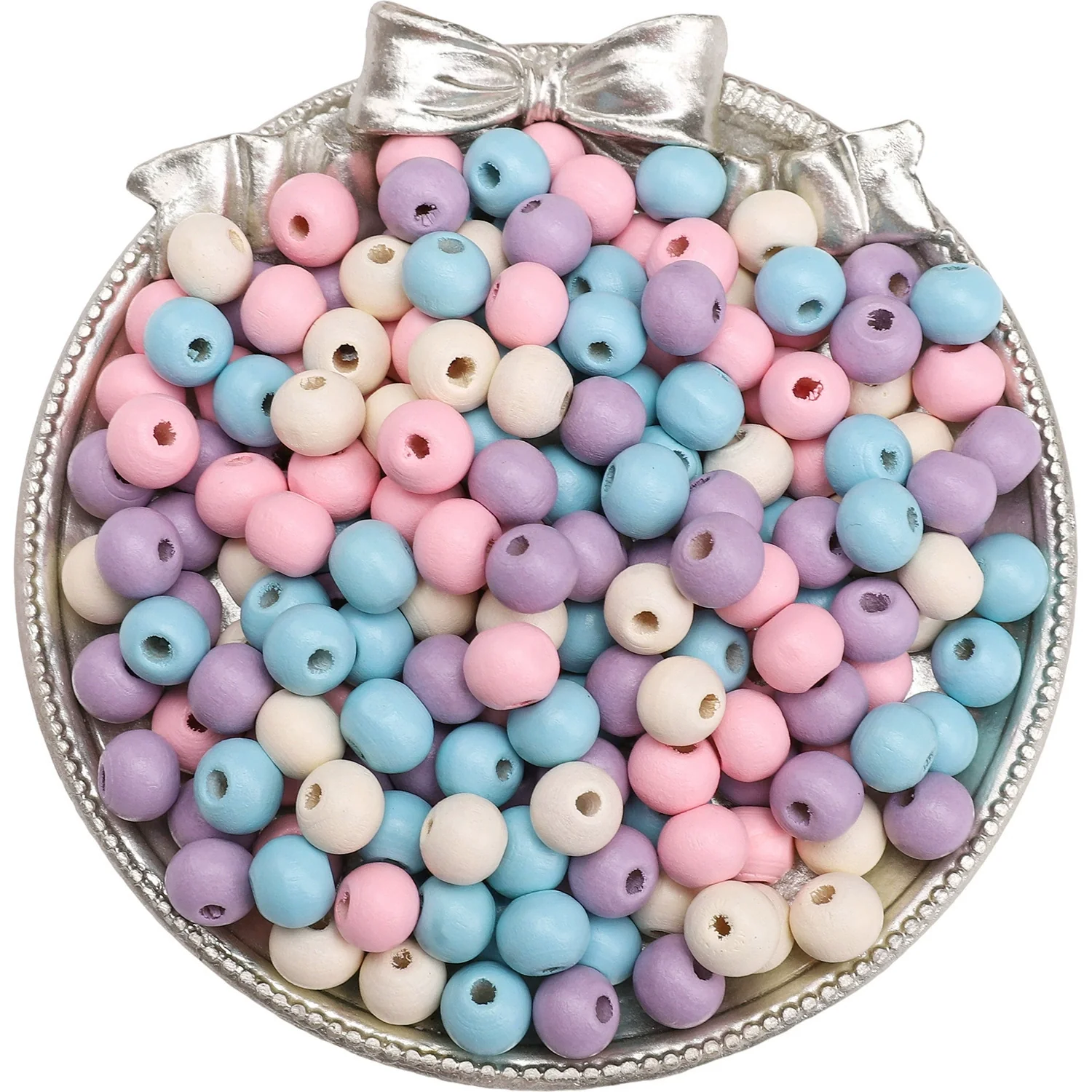 Wooden Round Beads Retro Style Spray Painted Handmade Diy Jewelry Accessories For Bracelet And Mobile Phone Chain - Image 8