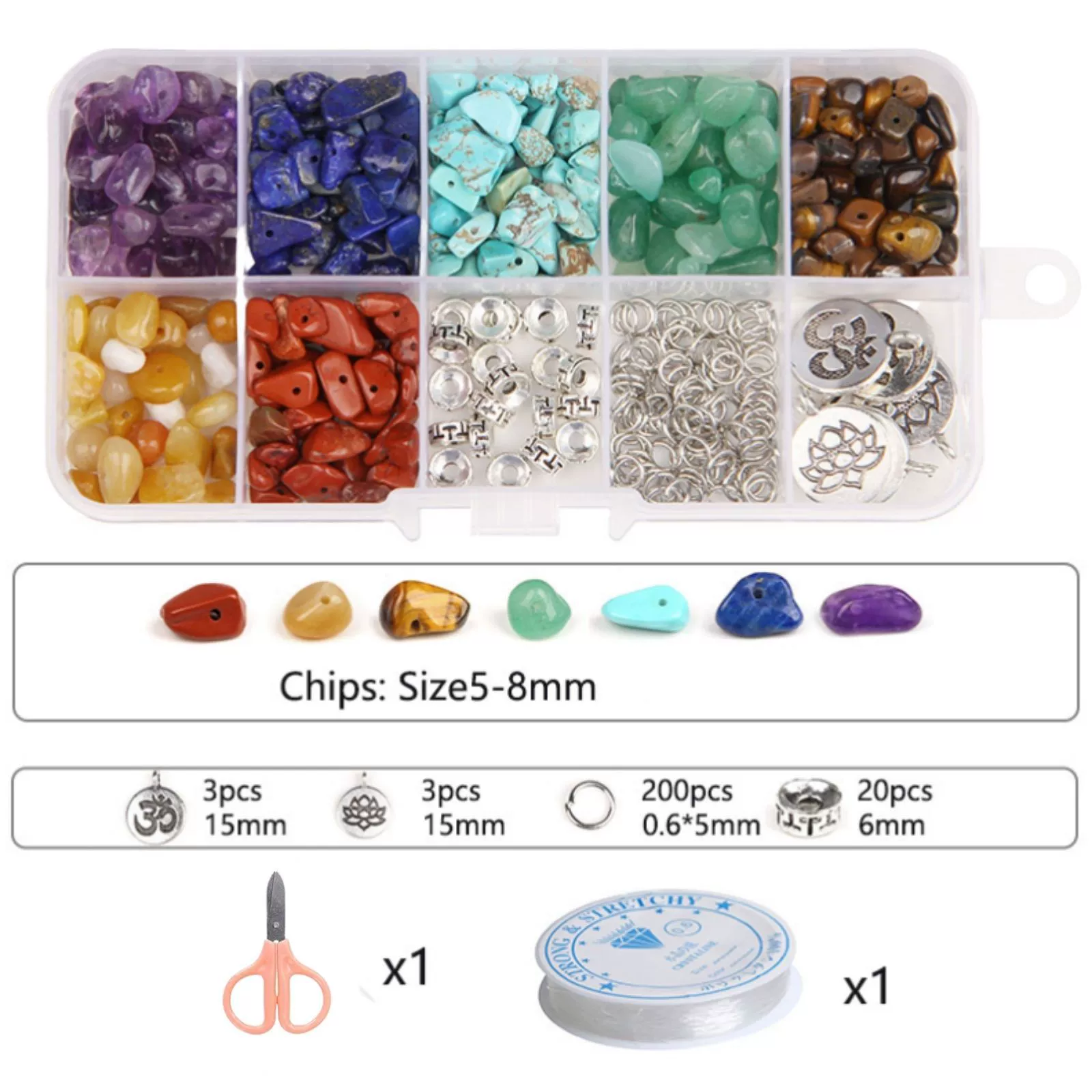 Yoga Energy Bracelet Stone Beaded Irregular Crystal Accessories Diy Jewelry - Image 6