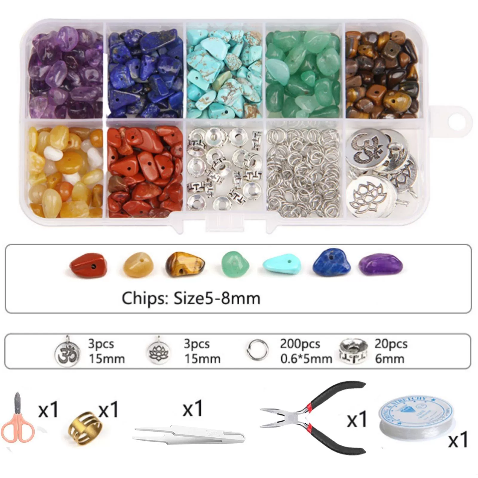 Yoga Energy Bracelet Stone Beaded Irregular Crystal Accessories Diy Jewelry - Image 7