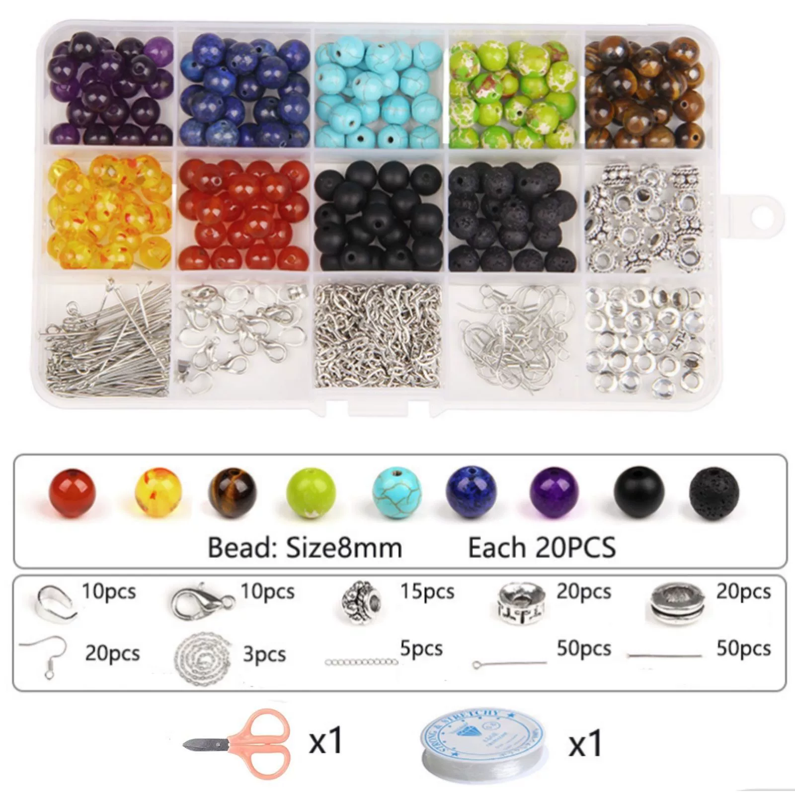Yoga Energy Bracelet Stone Beaded Irregular Crystal Accessories Diy Jewelry - Image 8