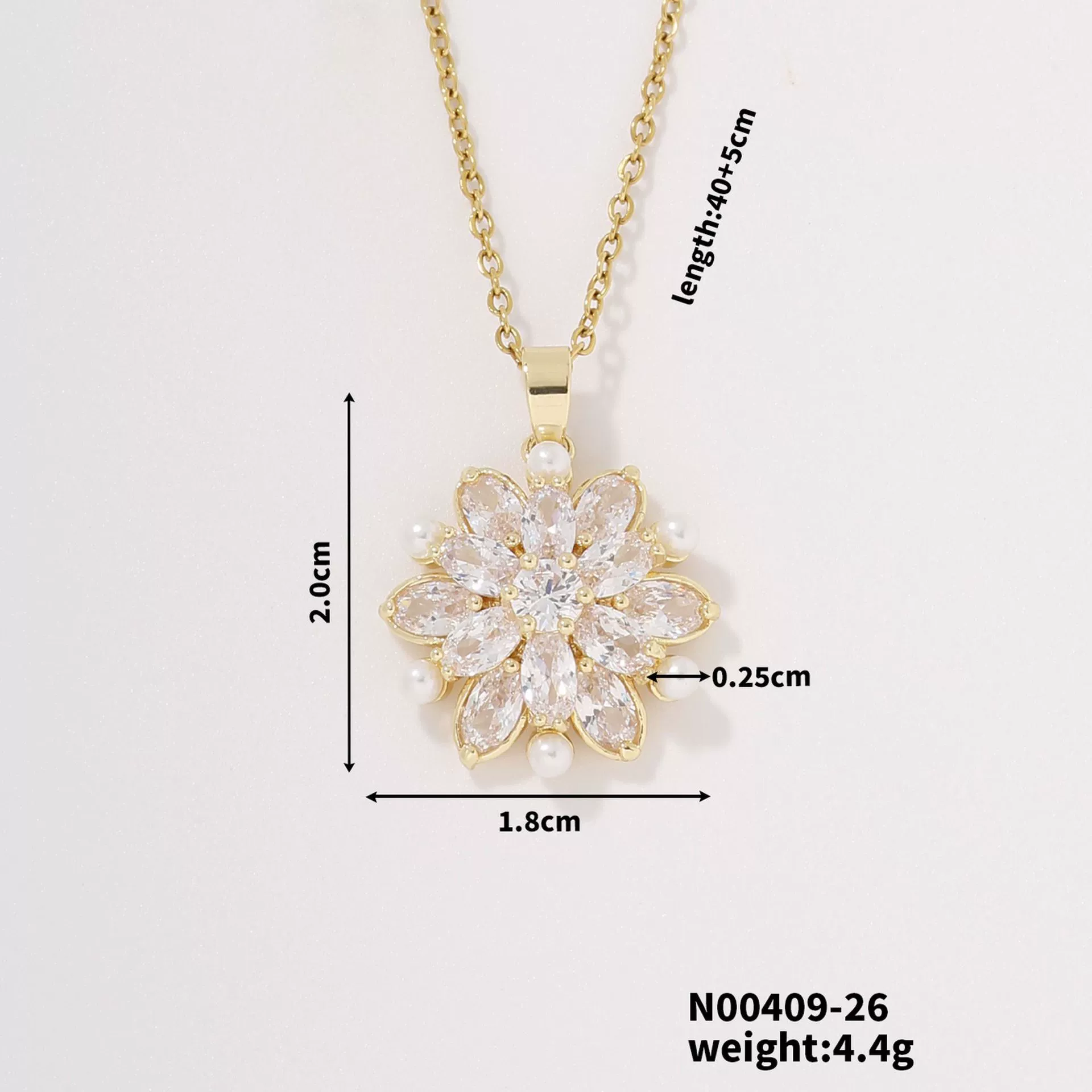 Zircon Snowflake Pendant Necklace For Women Twisted Chain Diamond Design - Image 8